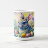 Watercolor Happy Easter Rabbit コーヒーマグカップ (中央)