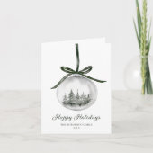Watercolor Happy Holidays Christmas Ornament シーズンカード (正面)