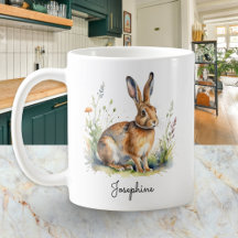 Watercolor Hare Country Wildlife Personalized