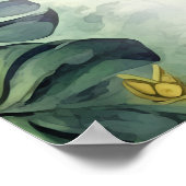 Watercolor hatching soon baby dino welcome sign ポスター (角)