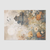 Watercolor Haunted House Halloween 薄葉紙 (正面)
