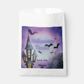 Watercolor Haunted House Halloween Treat フェイバーバッグ (正面)