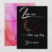 Watercolor heart  flower funny Flat Holiday Card シーズンカード (正面/裏面)