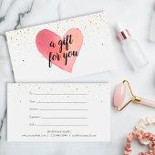 Watercolor Heart Gold Sprinkles Gift Certificate