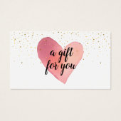Watercolor Heart Gold Sprinkles Gift Certificate (正面)