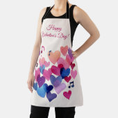 Watercolor Heart Melody Valentine's Day エプロン (インサイチュ)