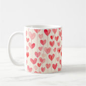 Watercolor Heart Pattern  コーヒーマグカップ (左)