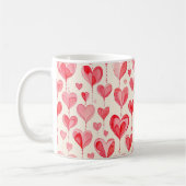 Watercolor Heart Pattern Collection コーヒーマグカップ (左)