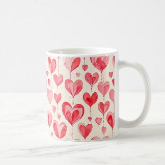 Watercolor Heart Pattern Collection コーヒーマグカップ