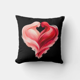 Watercolor Heart Throw Pillow | Pink Red Valentine クッション