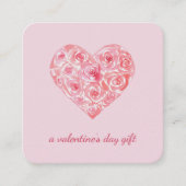 Watercolor Heart Valentine Day Sale Custom Logo スクエア名刺 (正面)