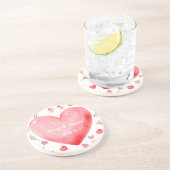 Watercolor Heart Valentine Drink Coaster コースター (側面)
