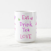 Watercolor Hearts EAT Drink Tea LOVE コーヒーマグカップ (中央)