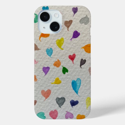 Watercolor Hearts iPhone Case Case-Mate iPhoneケース (裏面)