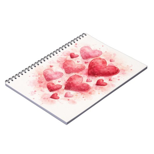 Watercolor Hearts Journal ノートブック (左側)