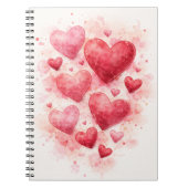 Watercolor Hearts Journal ノートブック (正面)