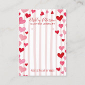 Watercolor Hearts Love Jewelry Earring Display 名刺 (正面)