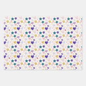 Watercolor Hearts & Shimmering Stars ラッピングペーパーシート (正面2)