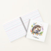 Watercolor Hedgehog Woodland Animal Personalized ノートブック (内部)