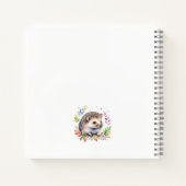 Watercolor Hedgehog Woodland Animal Personalized ノートブック (裏面)