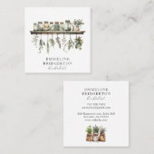 Watercolor Herbalist Apothecary スクエア名刺 (正面/裏面)