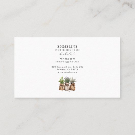 Watercolor Herbalist Herbal Medicine  名刺 (裏面)