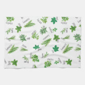 Watercolor Herbs Kitchen Hand Towel キッチンタオル (横)