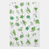 Watercolor Herbs Kitchen Hand Towel キッチンタオル (縦)