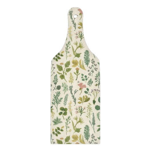 Watercolor herbs pattern カッティングボード (正面)