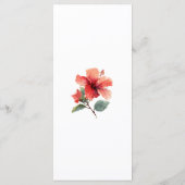 Watercolor Hibiscus Flower Tropical Aloha Wedding メニュー (裏面)