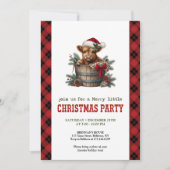Watercolor highland cow festive holiday invite 招待状 (正面)