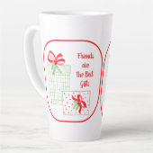 Watercolor Holiday Friends are the Best Gifts カフェラテマグ (左アングル)