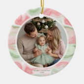 Watercolor Holiday Photo Ceramic Ornament セラミックオーナメント (正面)