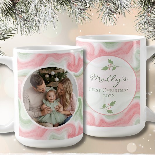 Watercolor Holiday Photo Coffee Mug コーヒーマグカップ