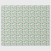 Watercolor Holly and Berries Christmas ラッピングペーパー (フラット)