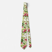 Watercolor Holly Berry Christmas Neck Tie ネクタイ (正面)