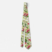 Watercolor Holly Berry Christmas Neck Tie ネクタイ (裏面)