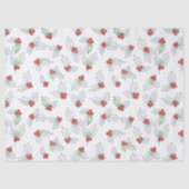 Watercolor Holly Leaves and Red Berries Christmas 薄葉紙 (正面)