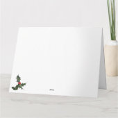 Watercolor Holly with Berries Photo Christmas カード (裏面)