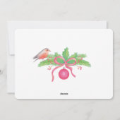 Watercolor Holly Wreath "Merry Christmas + Phot シーズンカード (裏面)