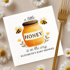 Watercolor Honey & Bees Baby Shower スタンダードカクテルナプキン