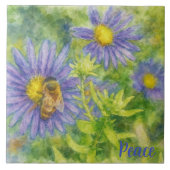 Watercolor Honeybee on Flowers タイル (正面)