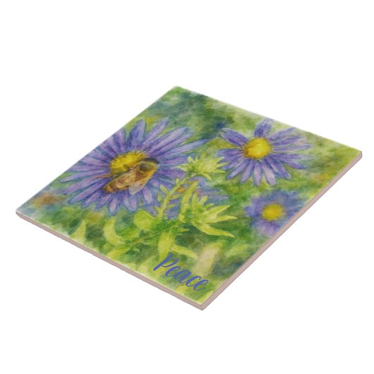 Watercolor Honeybee on Flowers タイル (側面)