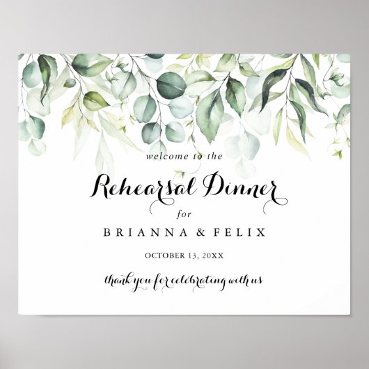 Watercolor Horizontal Rehearsal Dinner Welcome  ポスター (正面)