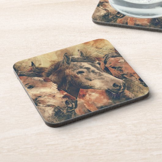 Watercolor Horses コースター (左側)