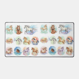 Watercolor Horses  デスクマット