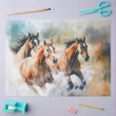 Watercolor Horses running Decoupage Tissue Paper 薄葉紙 (クラフト)