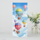 Watercolor Hot Air Balloons Birthday Theme cards (スタンド正面)