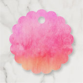 Watercolor Hot Pink and Orange Wedding  フェイバータグ (裏面)