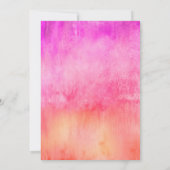 Watercolor Hot Pink and Orange Wedding 招待状 (裏面)